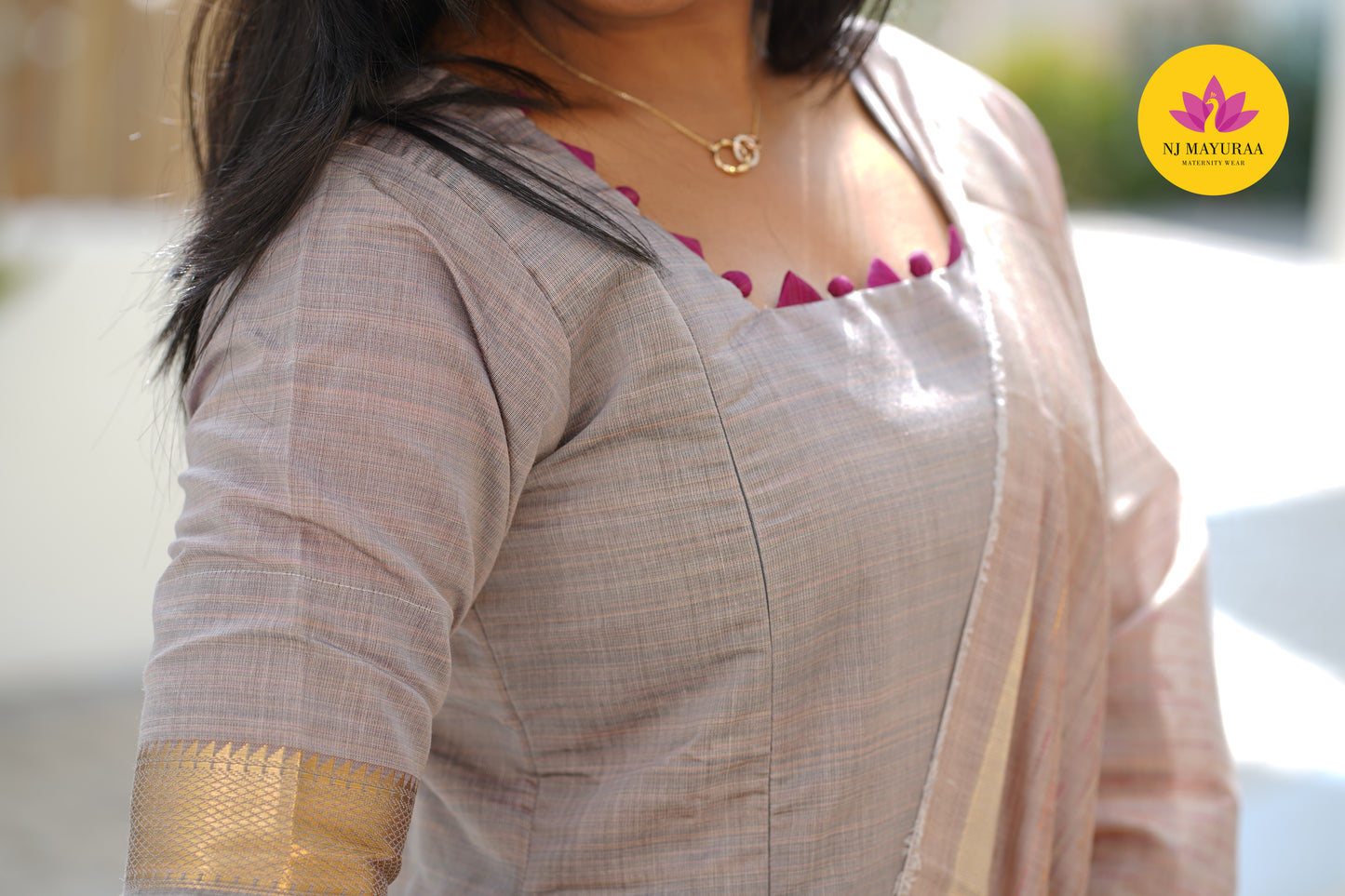 Hansi_04 - KURTI DHUPATTA SET( 2 Side Feeding Zip )
