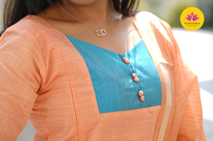 Hansi_05 - KURTI DHUPATTA SET( 2 Side Feeding Zip )