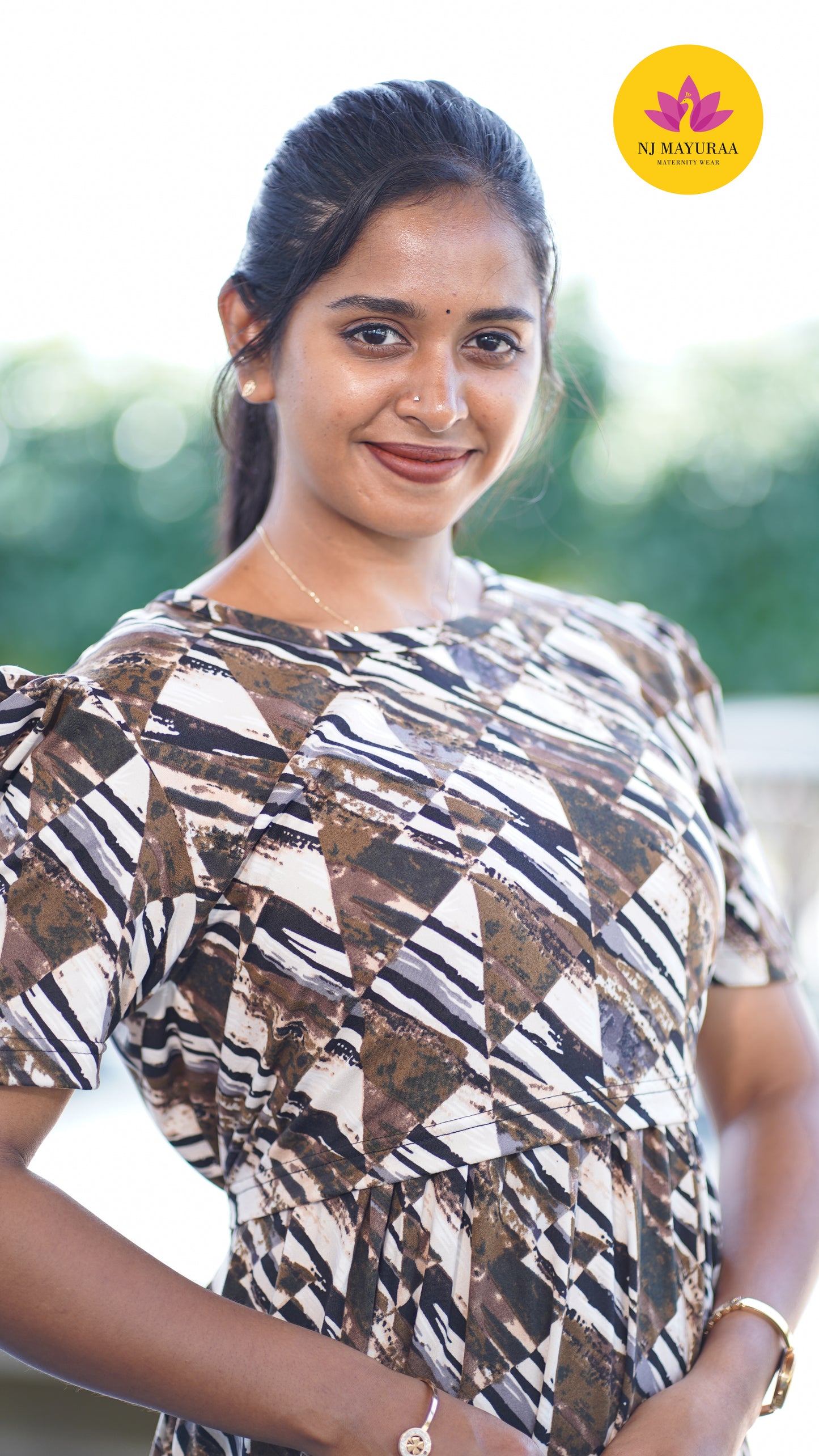 Riyaa_01 - ZIPLESS MATERNITY WEAR PUFF SLEEVE [SPUN COTTON]