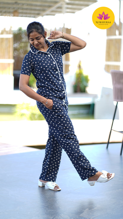 Luna_07 COLLAR NIGHTWEAR SET