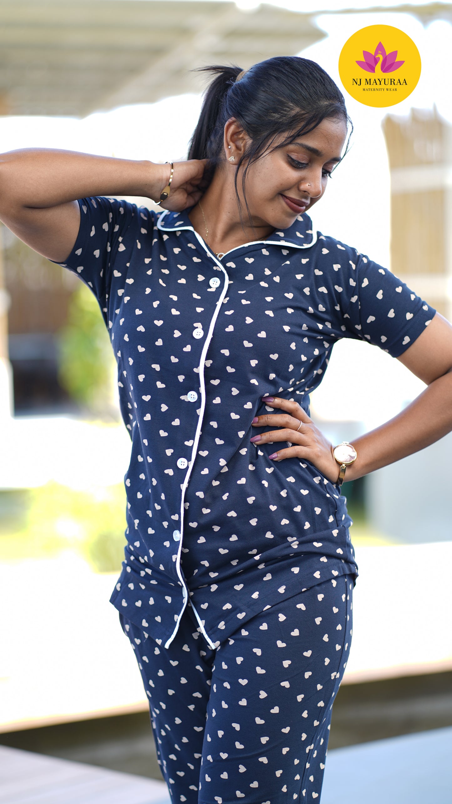 Luna_07 COLLAR NIGHTWEAR SET