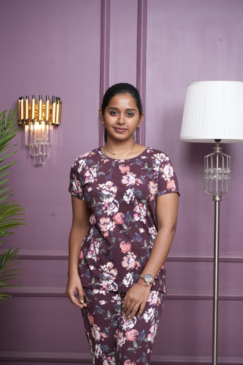 NIGHTGLOW SET - LADIES LOUNGE NIGHT WEAR SET WITH ROPE AND PACKET