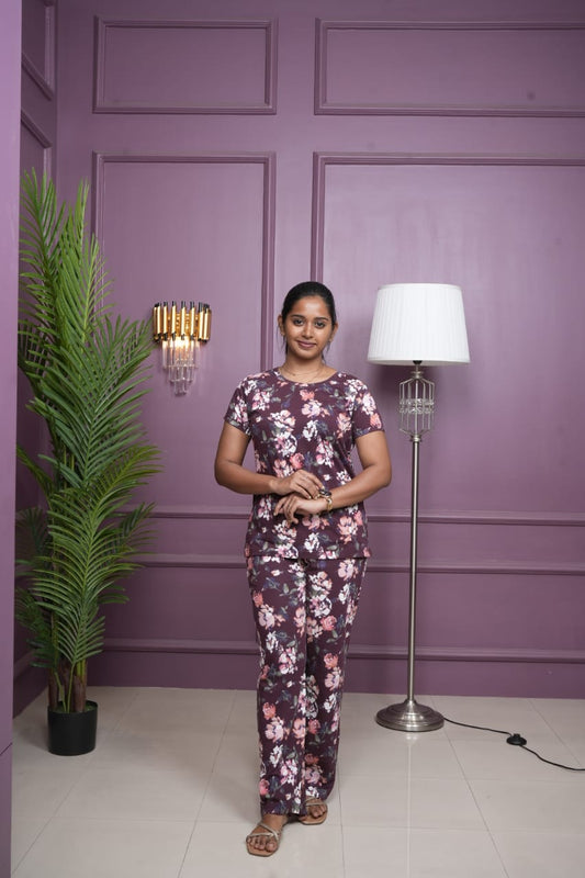 NIGHTGLOW SET - LADIES LOUNGE NIGHT WEAR SET WITH ROPE AND PACKET