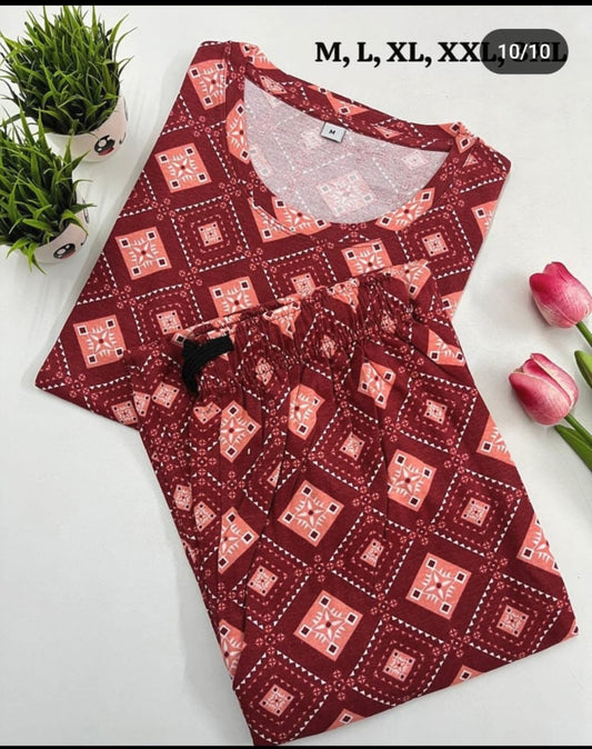 NAPTIME NIRVANA - LADIES LOUNGE NIGHT WEAR SET WITH ROPE AND PACKET