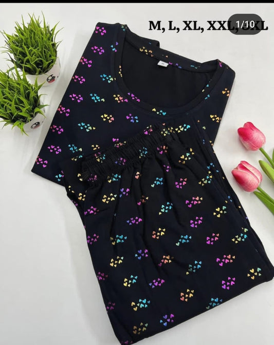 THE SLEEP EDIT - LADIES LOUNGE NIGHT WEAR SET WITH ROPE AND PACKET
