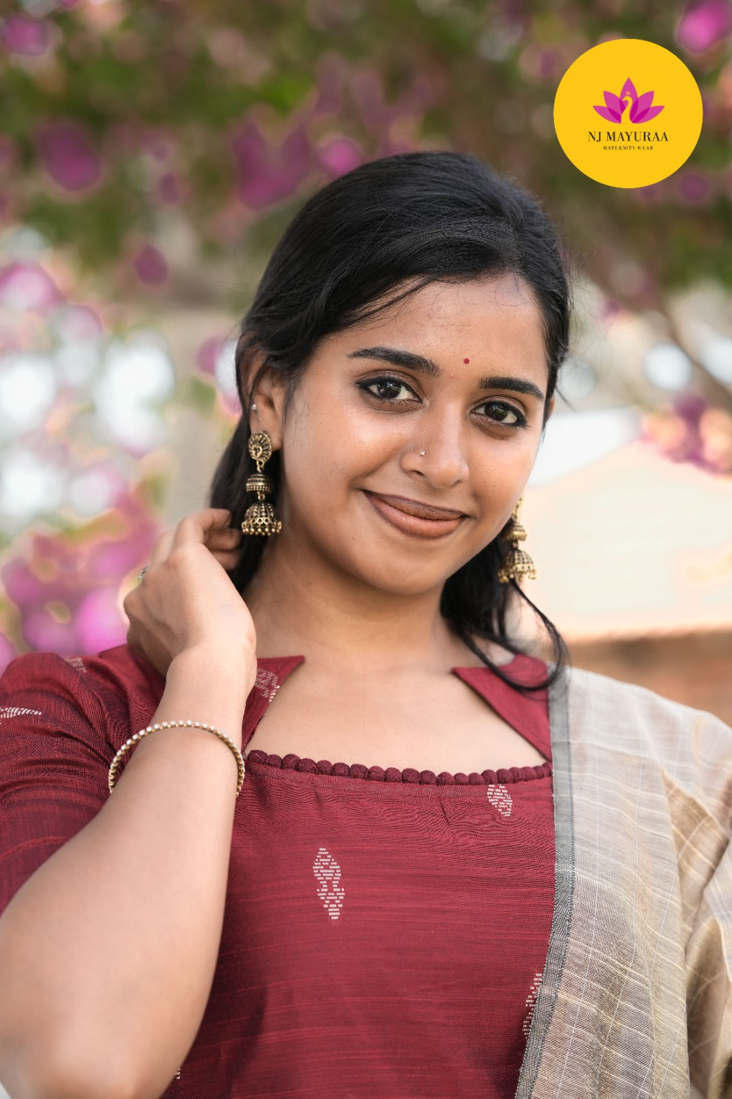 Maroon Kurti Set (3-Piece Set)