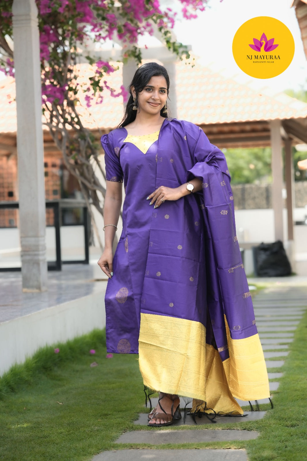 Royal Purple Kurti Set (3-Piece Set)