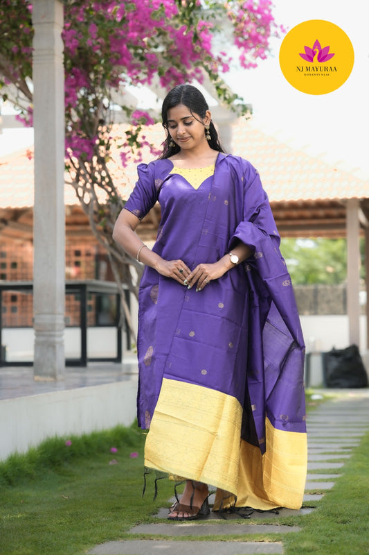 Royal Purple Kurti Set (3-Piece Set)