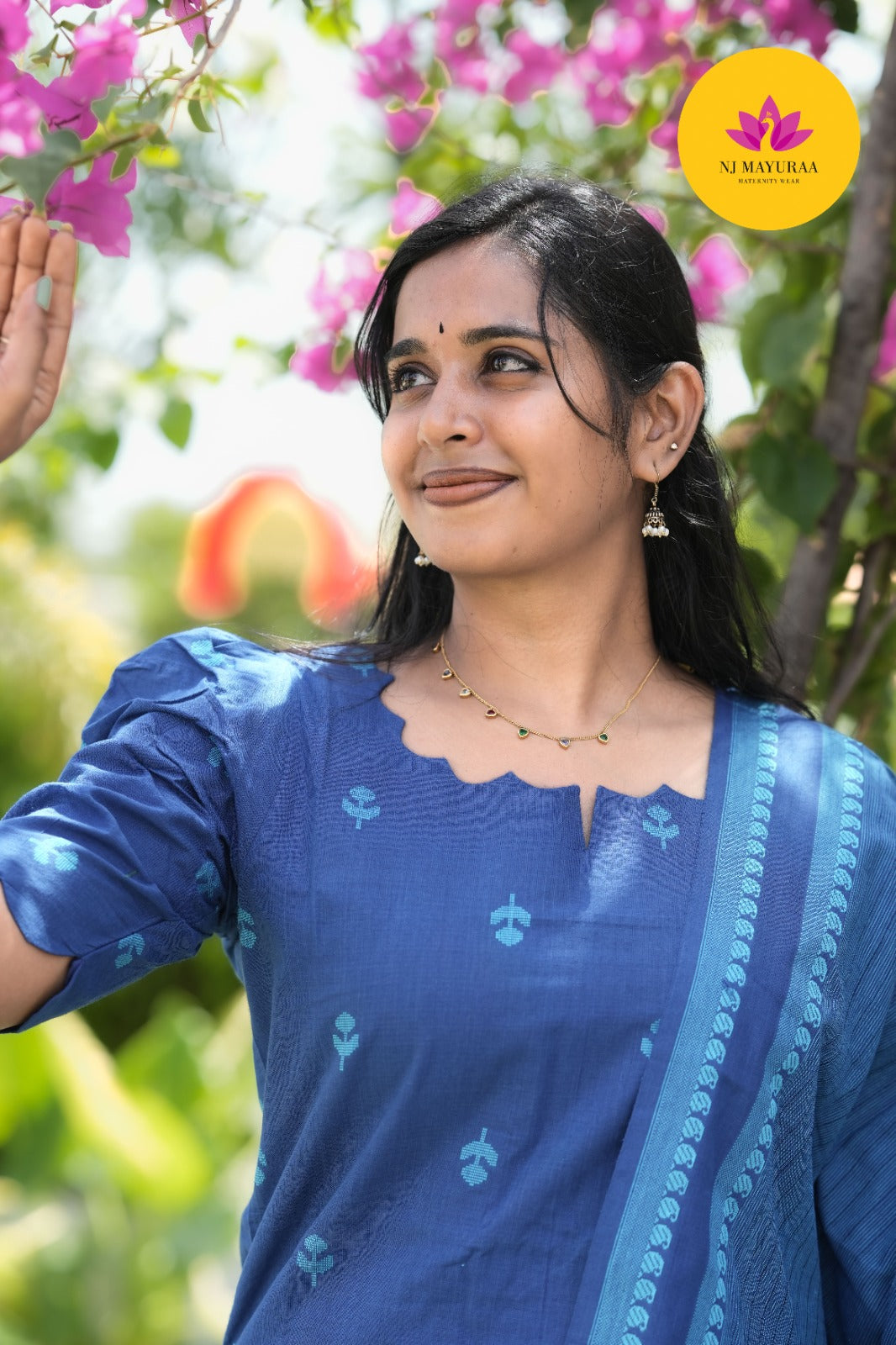 Peacock Blue Cotton Silk (3-Piece Set)
