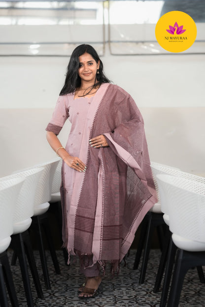 Mauve Blush Cotton Silk (3-Piece Set)