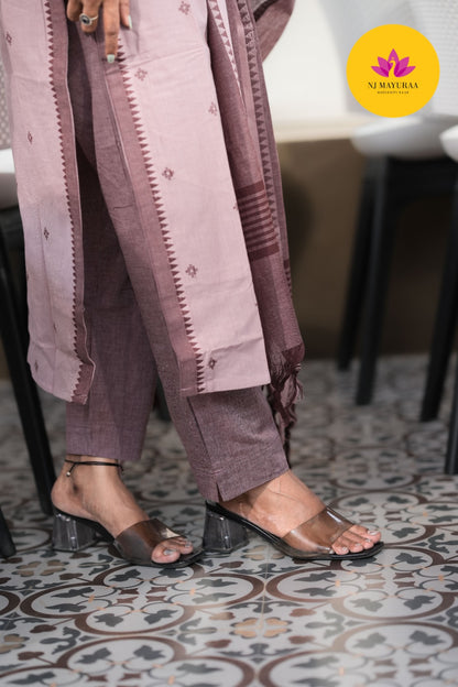 Mauve Blush Cotton Silk (3-Piece Set)