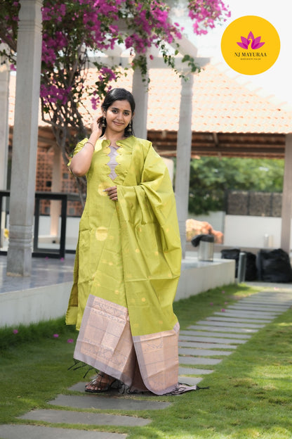 Lime Green Cotton Silk (3-Piece Set)