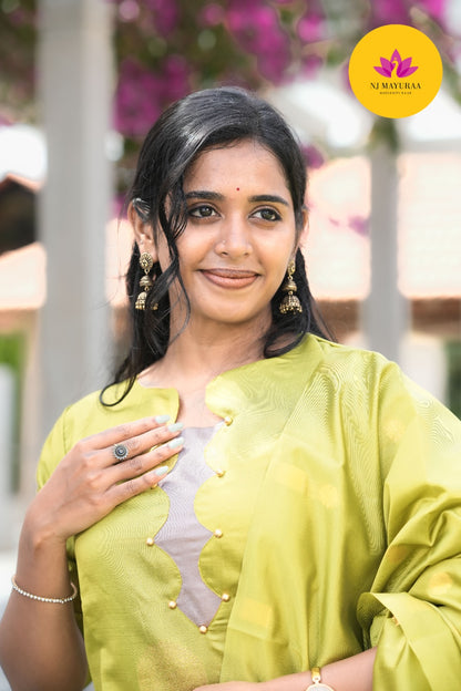 Lime Green Cotton Silk (3-Piece Set)