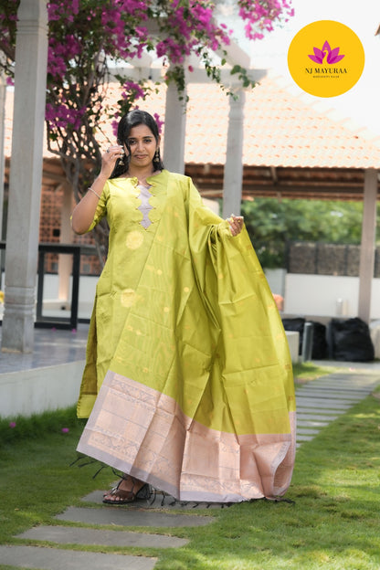 Lime Green Cotton Silk (3-Piece Set)