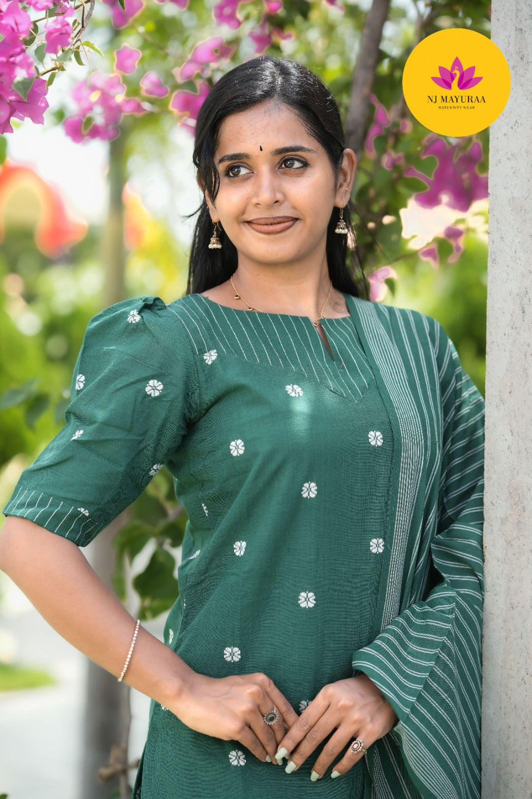 Emerald Green Cotton Silk (3-Piece Set)