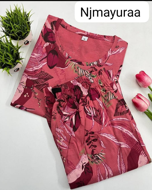 SILKEN SLUMBER - LADIES LOUNGE NIGHT WEAR SET WITH ROPE AND PACKET