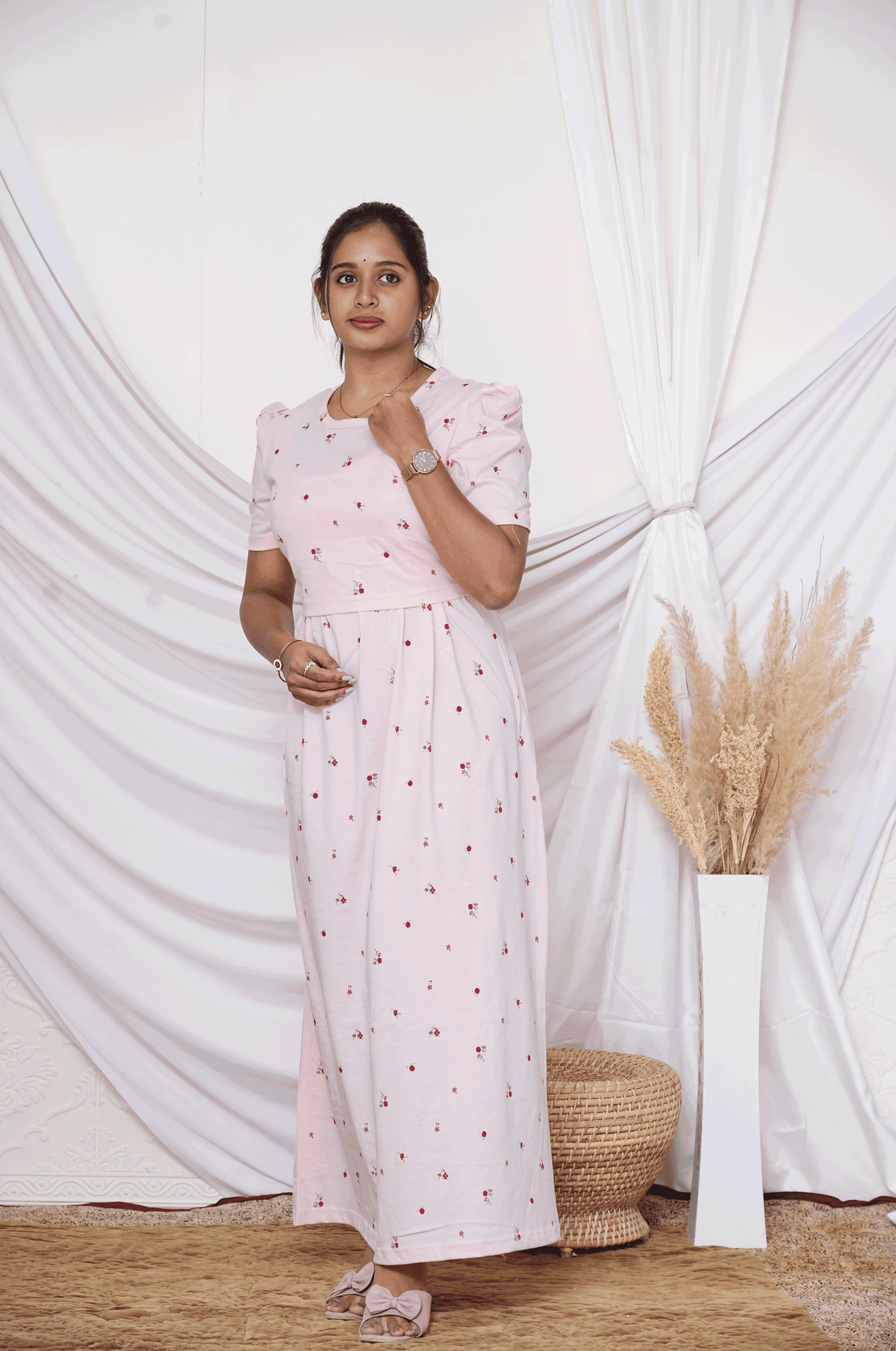 LEMON-ZIPLESS MATERNITY WEAR  PUFF SLEEVE
