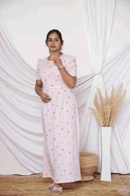 LEMON-ZIPLESS MATERNITY WEAR  PUFF SLEEVE