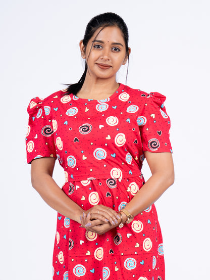 AADHI - ZIPLESS MATERNITY WEAR  PUFF SLEEVE/ FULL LENGTH